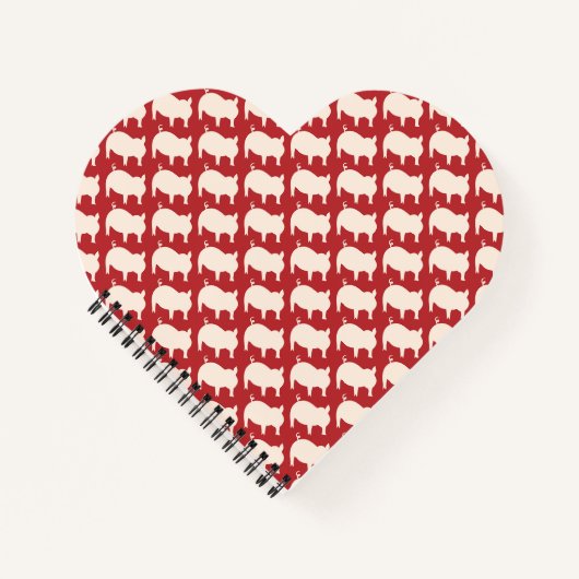 Piggy Parade Red White Notizblock (Vorderseite)
