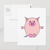 Piggy Power Postkarte (Vorne/Hinten)