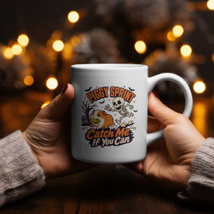 Piggy Sprint Halloween   Skelett Chase Meerschwein Zweifarbige Tasse