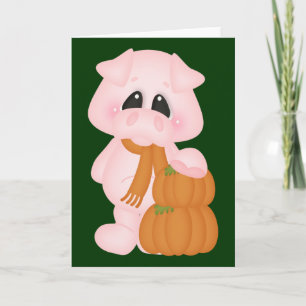 Piggy u. Kürbise Feiertagskarte