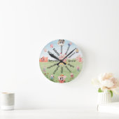 Piggy Wanduhr mit motivierend Spanischschreibern (Zuhause)