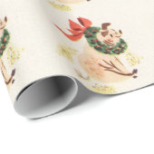 Piggy Weihnachtsverpackungs-Papier mit niedlichen Geschenkpapier (Rolleneckpunkt)