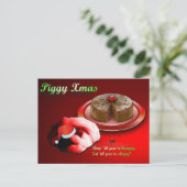 Piggy Xmas Postkarte (Stehend Vorderseite)