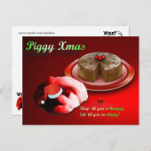 Piggy Xmas Postkarte (Vorne/Hinten)