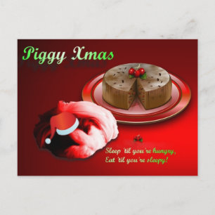 Piggy Xmas Postkarte