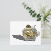 PiggyBankGoldCoins102410 Postkarte (Stehend Vorderseite)
