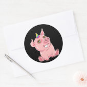 Piggycorn Rainbow Funny Pig Unicorn Runder Aufkleber (Umschlag)