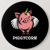 Piggycorn Schwein-Einhorn-magisches Vieh Button (Vorderseite)
