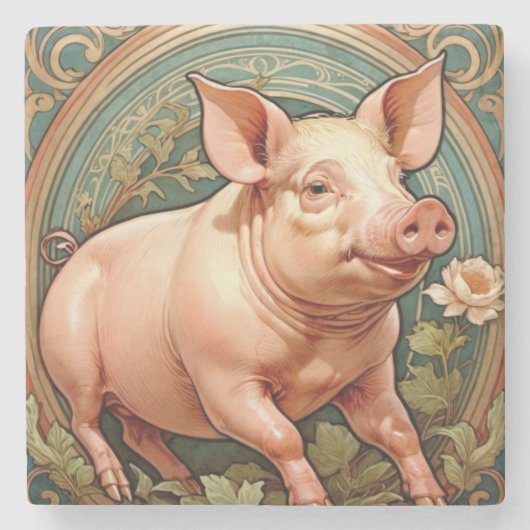 Piglet Coaster Steinuntersetzer (Vorderseite)