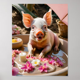 Piglet Pampere, Spaß im Badezimmer Kunst, Geschenk Poster