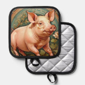 Piglet Pot Holder Topflappen (Vorderseite/Rückseite)