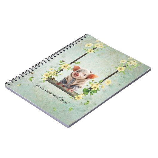 Piglet Swinging Blume Vine Notebook Notizblock (Linke Seite)
