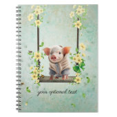 Piglet Swinging Blume Vine Notebook Notizblock (Vorderseite)