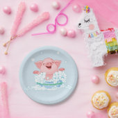 Piglet Taking A Bath Paper Plates Pappteller (Party)