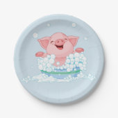 Piglet Taking A Bath Paper Plates Pappteller (Vorderseite)