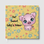 Piglet Theme New Baby Guest Book Gästebuch (Vorderseite)