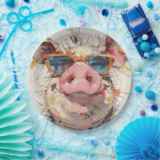 Piglet Throw Pilze Pappteller (Party)