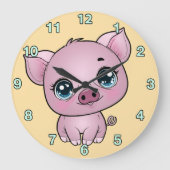 Piglet Wall Clock Große Wanduhr (Vorderseite)