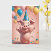 Piglet's Sunny Day Out Karte (Gelbe Blume)