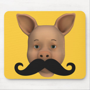 Pigment mit Mustache Mousepad