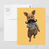 Pigment mit Mustache Postkarte (Vorne/Hinten)