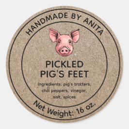 PigPig's Feet Jar Label Kraft Papierstil Runder Aufkleber