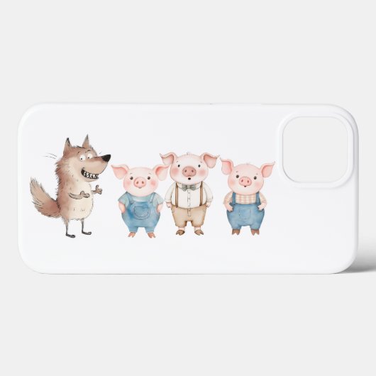 Pigs and Bad Wolf cartoon Case-Mate iPhone Hülle (Rückseite (Horizontal))