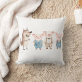 Pigs and Bad Wolf cartoon Kissen (Decke)