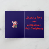 Pigs In Blankets And Santa Hat Cute Animal Christm Karte (Innenseite)