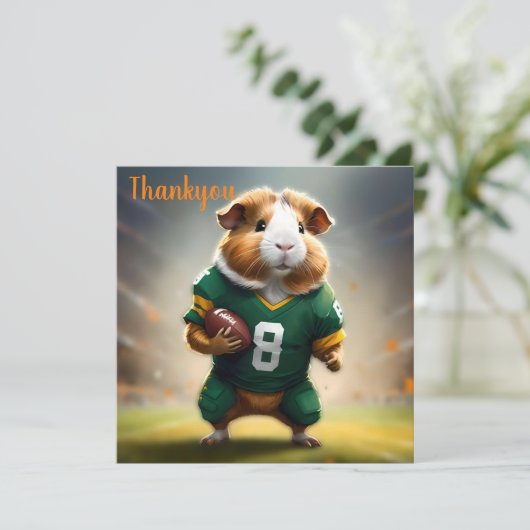 Pigskin Prodigy: Die Guinea Pig Quarterback, Dankeskarte (Stehend Vorderseite)