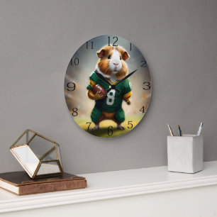 Pigskin Prodigy: Die Guinea Pig Quarterback Große Wanduhr