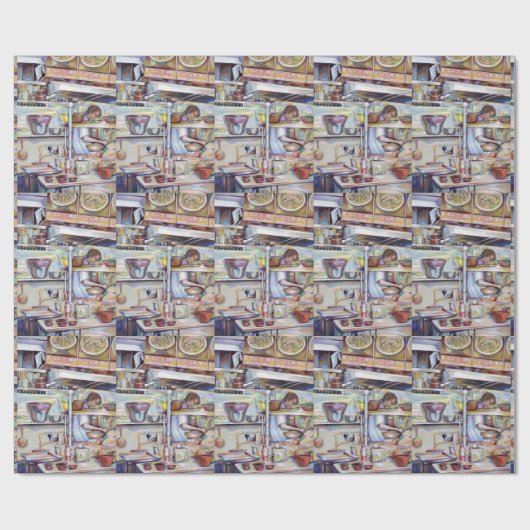 Pigtail Soup, Singapur Geschenkpapier (Flach)