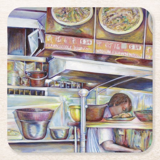 Pigtail Soup, Singapur Rechteckiger Pappuntersetzer (Vorderseite)