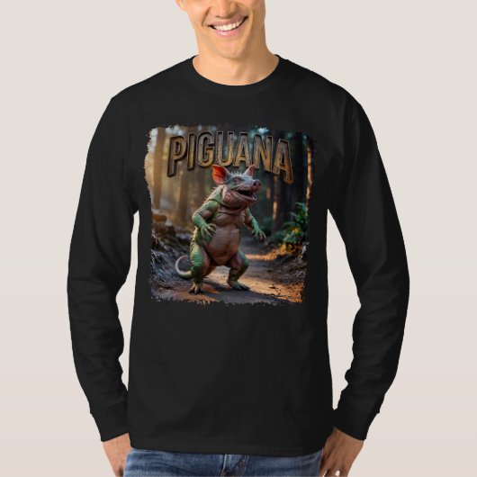 Piguana Fotografisch Combo Kreatur Witzig T-Shirt (Vorderseite)