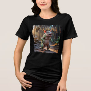 Piguana Fotografisch Combo Kreatur Witzig Tri-Blend Shirt
