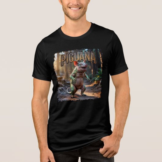 Piguana Fotografisch Combo Kreatur Witzig Tri-Blend Shirt (Vorderseite)