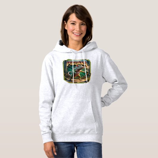Piguana Illustration Combo Creature Funny Hoodie (Vorne ganz)