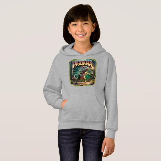 Piguana Illustration Combo Creature Funny Hoodie (Vorne ganz)