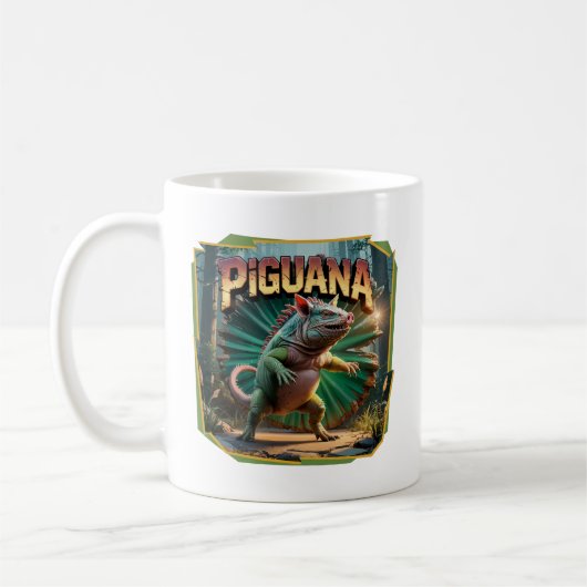Piguana Illustration Combo Creature Funny Kaffeetasse (Links)