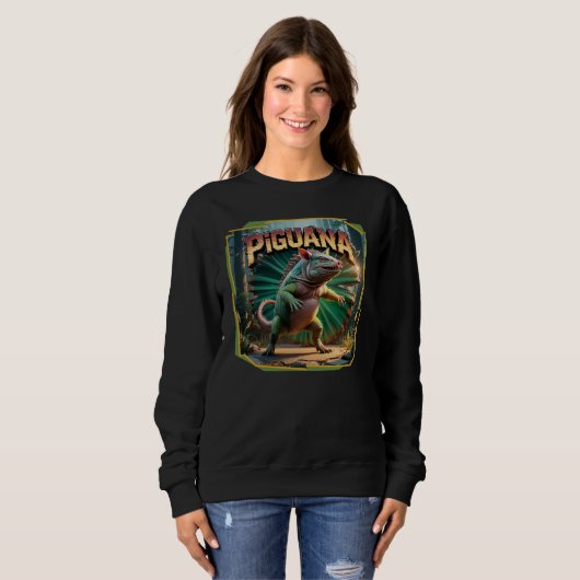 Piguana Illustration Combo Creature Funny Sweatshirt (Vorne ganz)