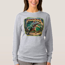 Piguana Illustration Combo Creature Funny T-Shirt