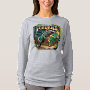 Piguana Illustration Combo Creature Funny T-Shirt
