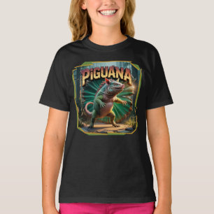 Piguana Illustration Combo Creature Funny T-Shirt