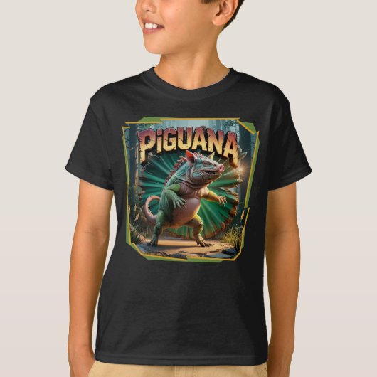 Piguana Illustration Combo Creature Funny T-Shirt (Vorderseite)