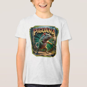 Piguana Illustration Combo Creature Funny Tri-Blend Shirt