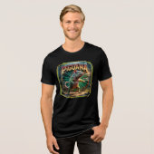 Piguana Illustration Combo Creature Funny Tri-Blend Shirt (Vorderseite voll)