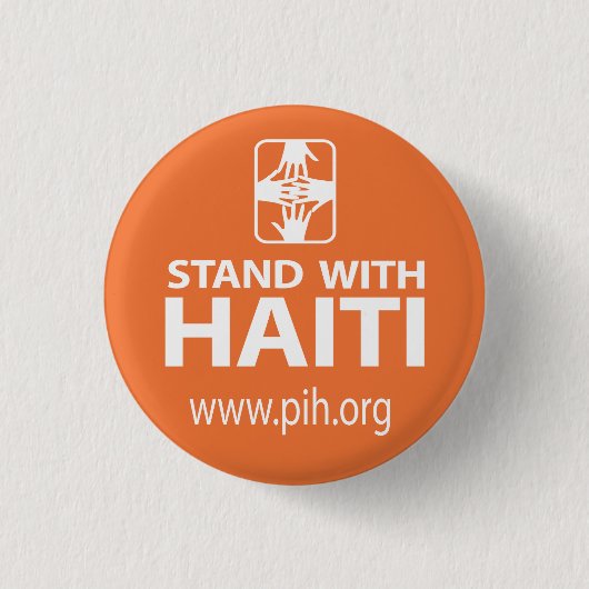 PIH Stand mit Haiti-Knopf Button (Vorderseite)