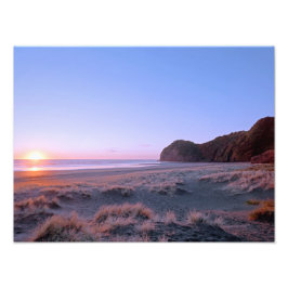 Piha Dunes Sunset NZ Fotodruck