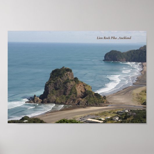 Piha, Lion Rock, Auckland Neuseeland Poster (Vorne)