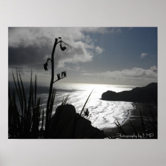 Piha, NZ, Fotografie von LMP Poster